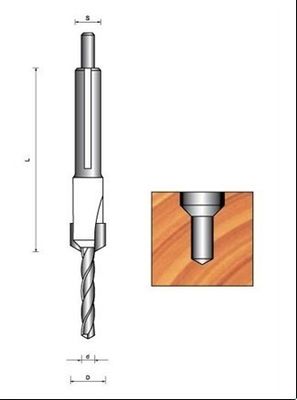 انبساط مته TCT با M5 * 10 پیچ قابل تنظیم و نقطه مرکزی